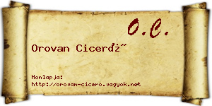 Orovan Ciceró névjegykártya